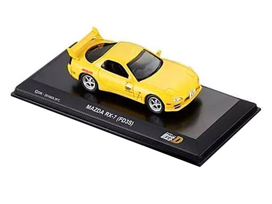 Mazda RX-7 (FD3S) RHD (Right Hand Drive) Yellow "Initial D" Manga 1/64 Diecast Model Car by Kyosho-0