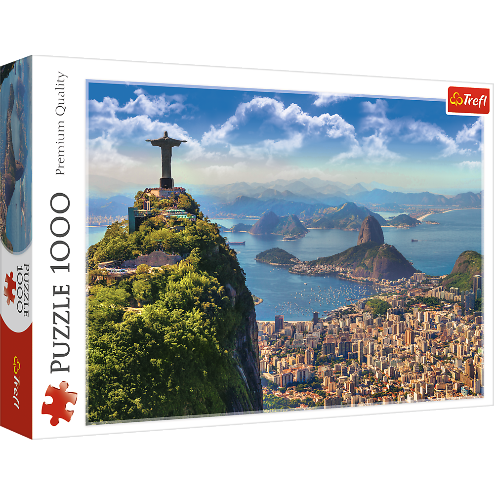 1000 Piece Jigsaw Puzzles, Rio de Janeiro, Brazil, Mount Corcovado, Christ the Redeemer, South America, Adult Puzzles, Trefl 10405
