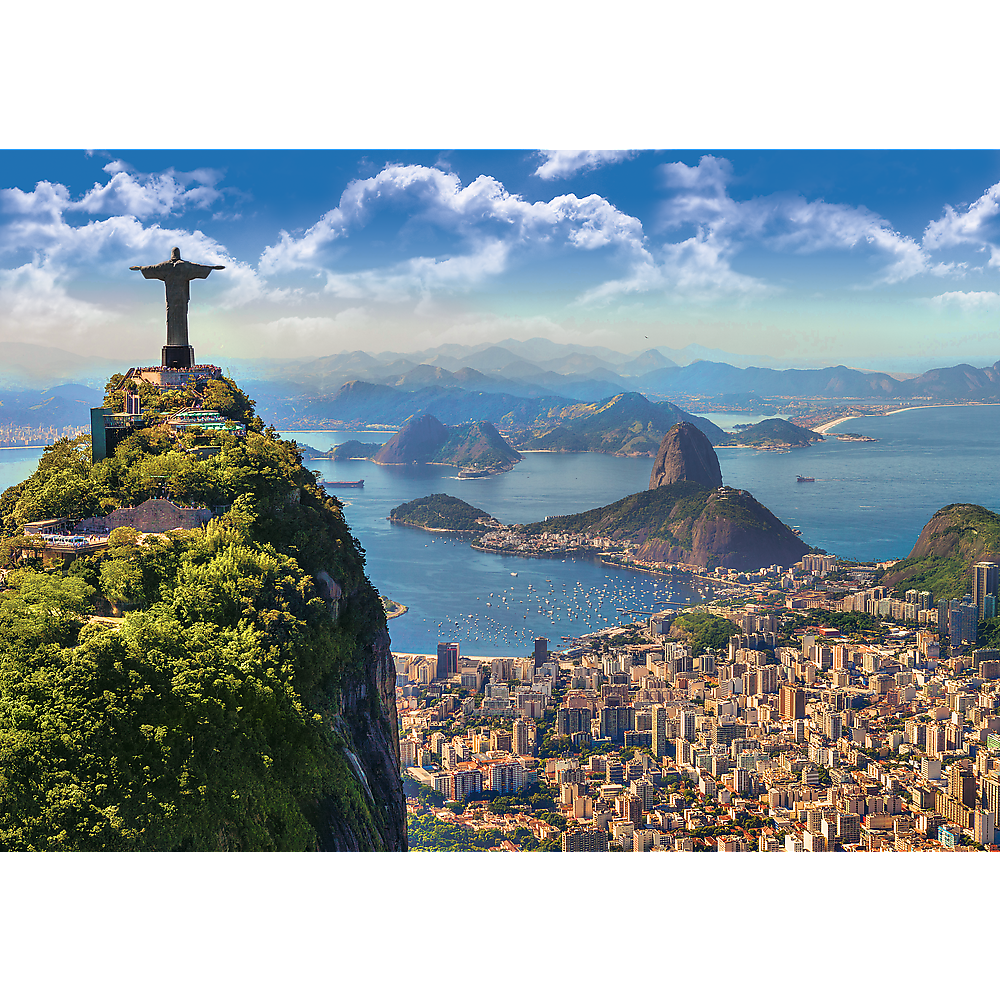 1000 Piece Jigsaw Puzzles, Rio de Janeiro, Brazil, Mount Corcovado, Christ the Redeemer, South America, Adult Puzzles, Trefl 10405