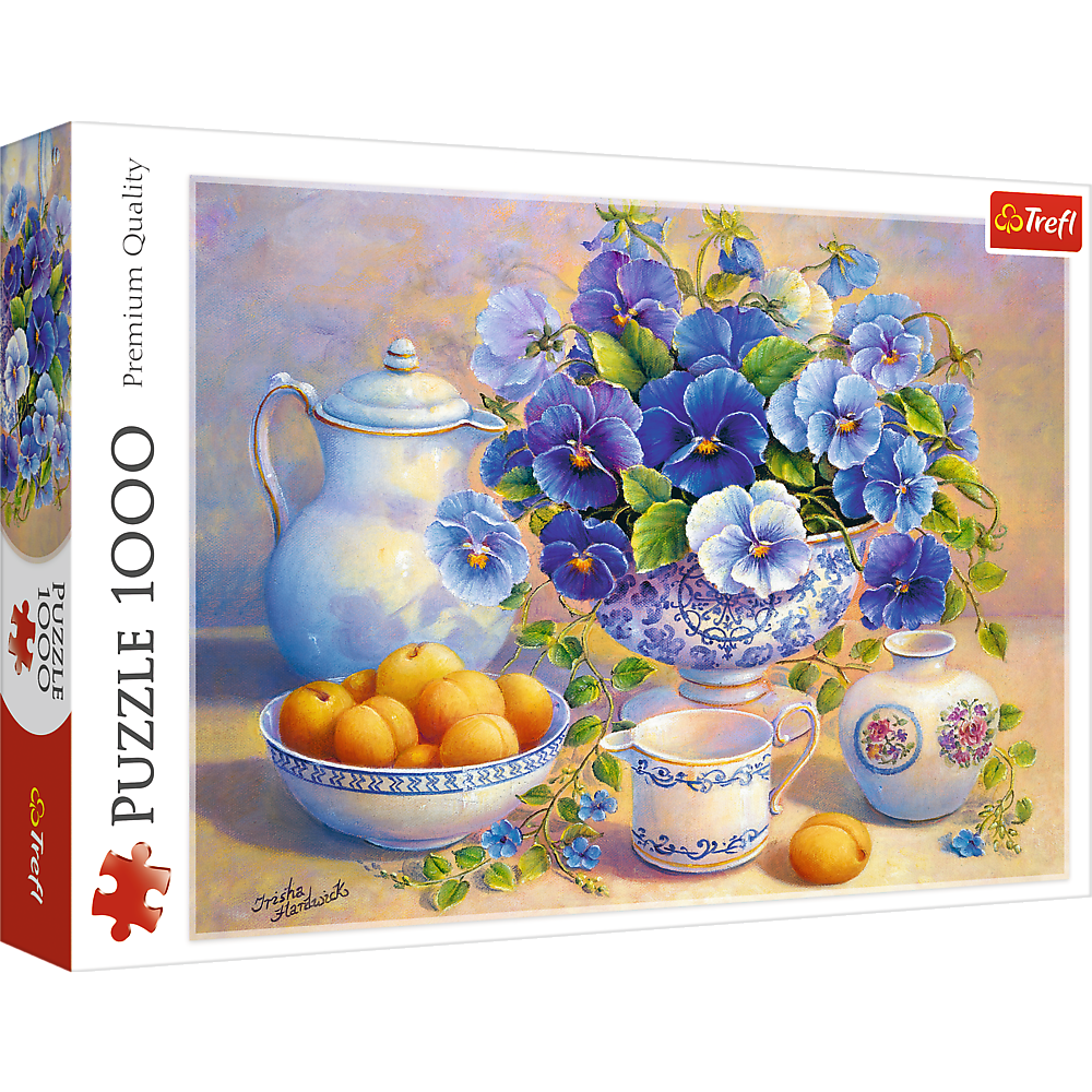 1000 Piece Jigsaw Puzzles, The Blue Bouquet, Still Life Puzzle, Flower Puzzle with Pansies, Adult Puzzles