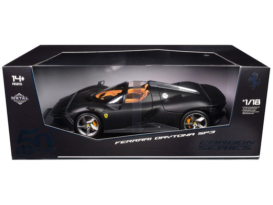 Ferrari Daytona SP3 Carbon Fiber "Carbon Series - Bburago 50th Anniversary" 1/18 Diecast Model Car by Bburago-0