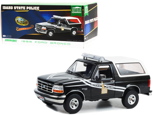 1996 Ford Bronco Black and White "Idaho State Police" "Artisan Collection" 1/18 Diecast Model Car by Greenlight-0
