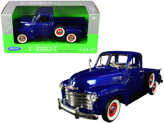 1953 Chevrolet 3100 Pickup Truck Blue 1/24-1/27 Diecast Model Car by Welly-0