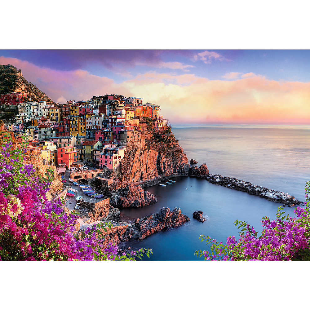 1500 Piece Jigsaw Puzzles, View of Manarola, Ocean Paradise, Italy, Coastal City, Adult Puzzles