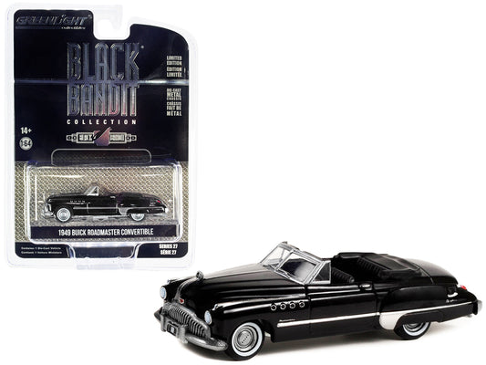 1949 Buick Roadmaster Convertible Black Metallic "Black Bandit" Series 27 1/64 Diecast Model Car by Greenlight-0