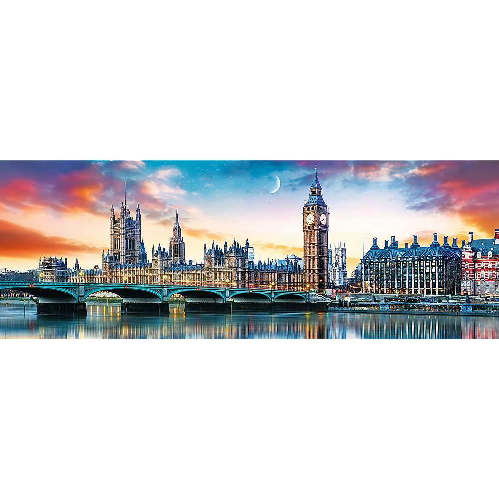Panorama 500 Piece Jigsaw Puzzle Big Ben Westminster Sunset