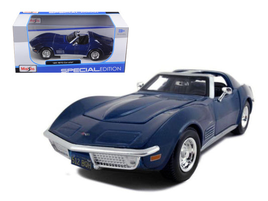 1970 Chevrolet Corvette Blue 1/24 Diecast Model Car by Maisto-0