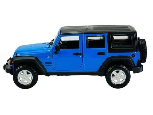 2015 Jeep Wrangler Unlimited Blue with Black Top "SE Trucks" Series 1/24 Diecast Model Car by Maisto-0