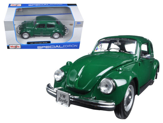 1973 Volkswagen Beetle Green 1/24 Diecast Model Car by Maisto-0