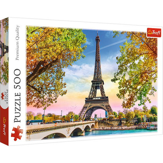 500 Piece Jigsaw Puzzles, Romantic Paris, France, Eiffel Tower in the Fall, Iconic Monuments, Adult Puzzles