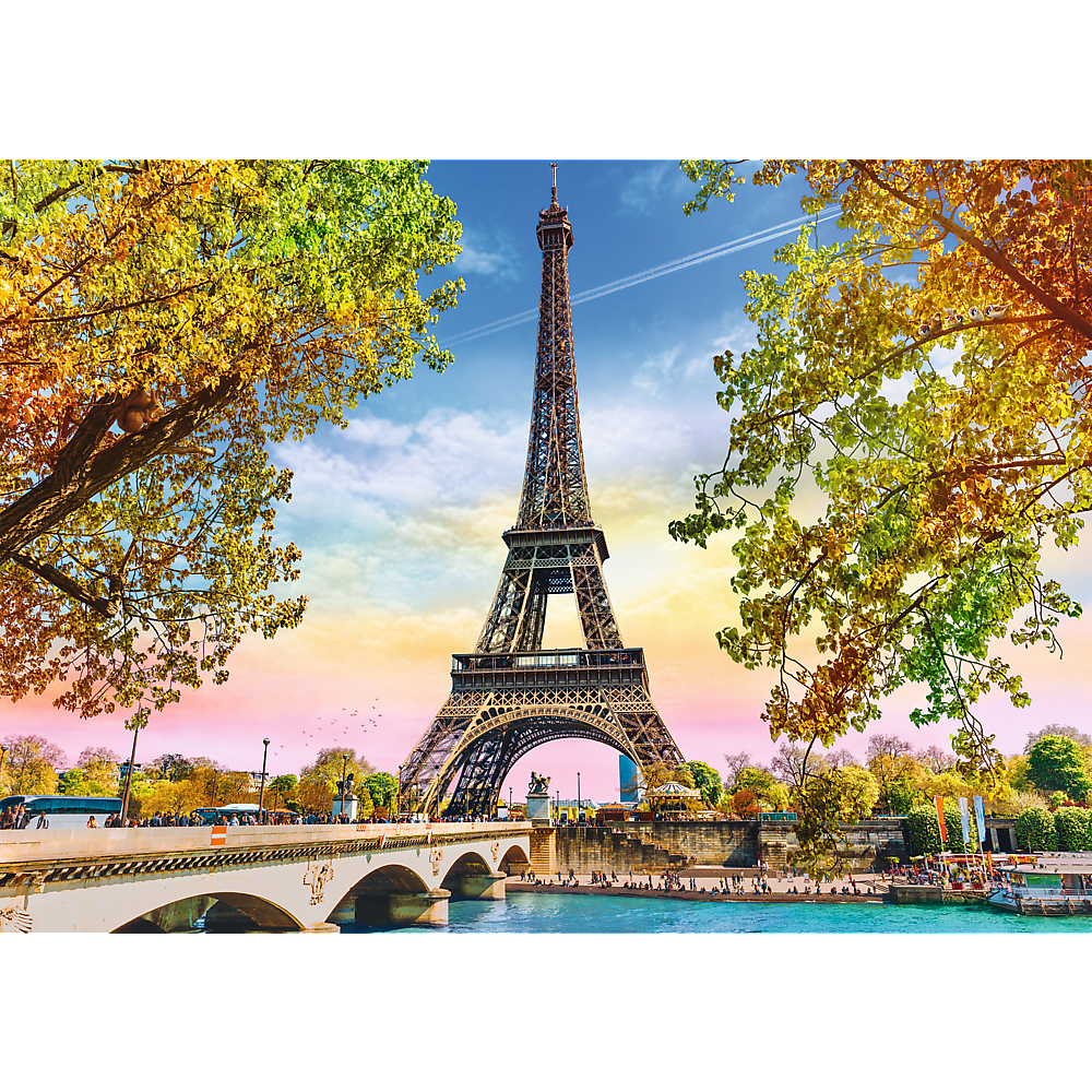 500 Piece Jigsaw Puzzles, Romantic Paris, France, Eiffel Tower in the Fall, Iconic Monuments, Adult Puzzles