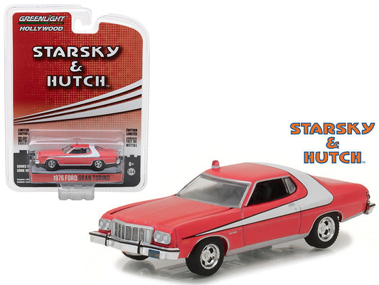 1976 Ford Gran Torino Red with White Stripe "Starsky and Hutch" (1975-1979) TV Series "Hollywood Series" Release 18 1/64 Diecast Model Car by Greenlight-0