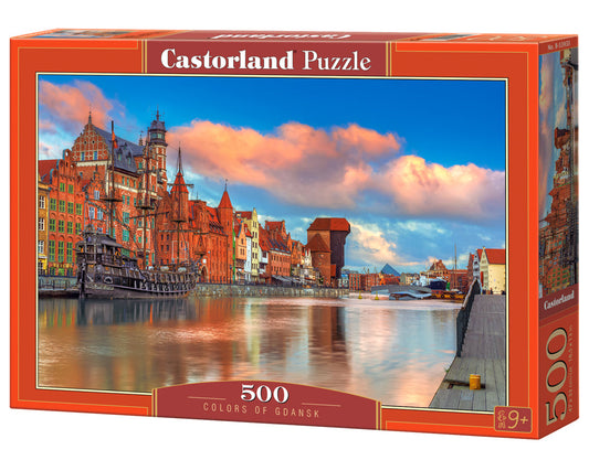 500 Piece Jigsaw Puzzle, Colors of Gdansk, Poland, Historical puzzle, Waterline, Adult Puzzle,