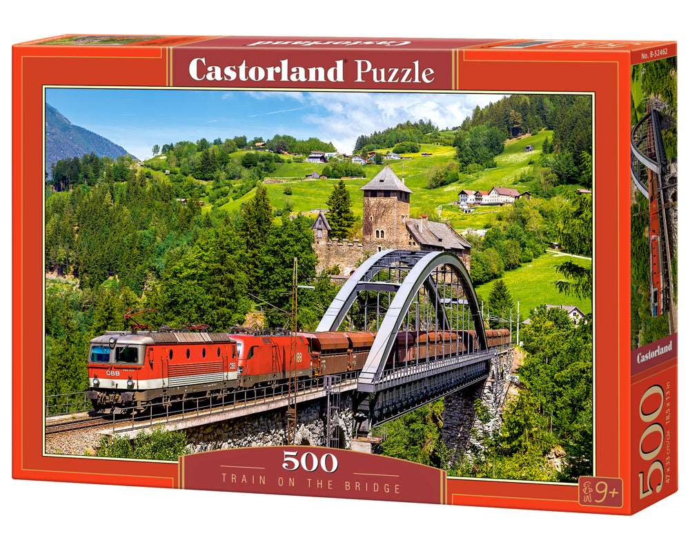 500 Piece Jigsaw Puzzle, Train on the Bridge, Mountain Train, Locomotive Puzzle, Train puzzle, Adult Puzzle