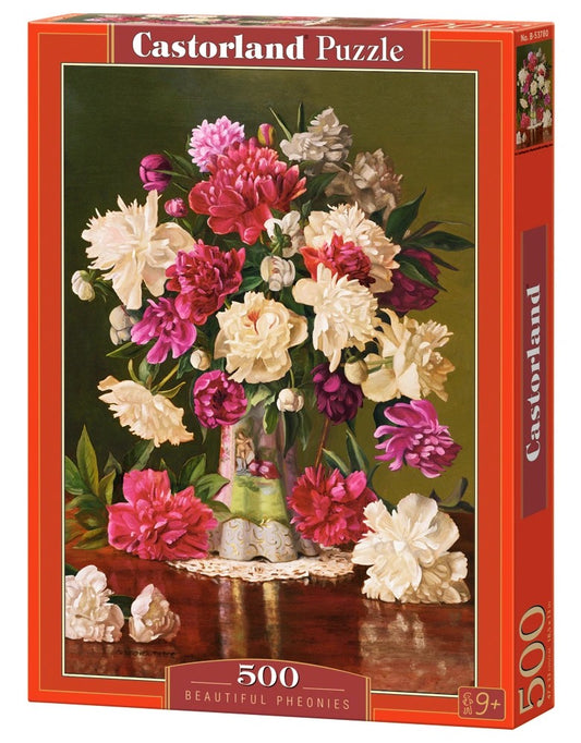 500 Piece Jigsaw Puzzle, Beautiful Pheonies, Bunch of flowers, Still nature, Adult Puzzle