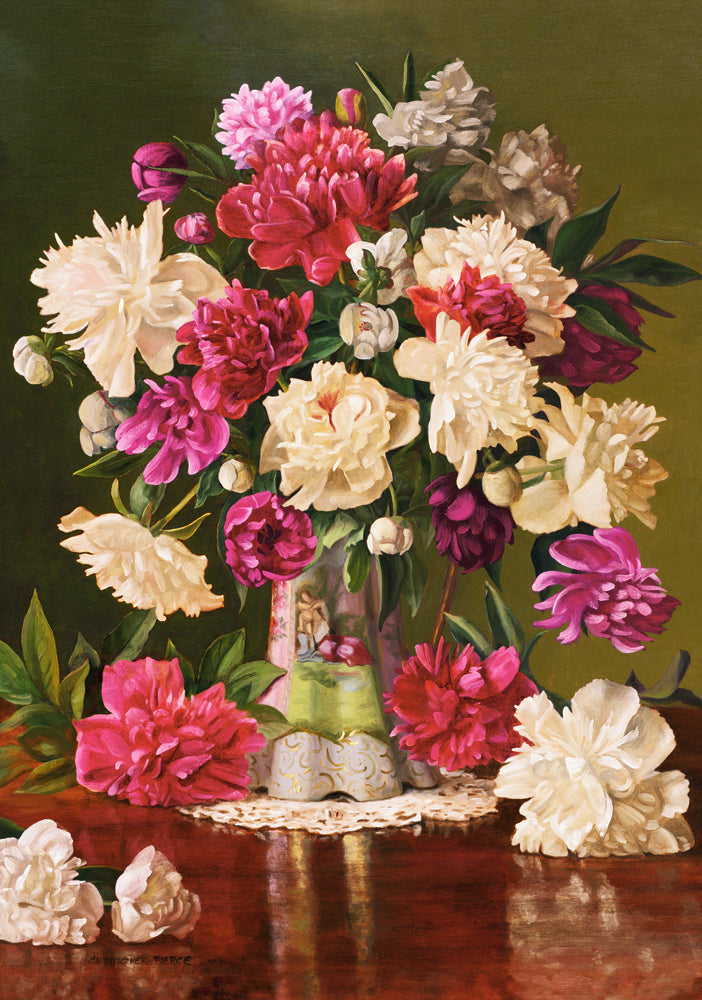 500 Piece Jigsaw Puzzle, Beautiful Pheonies, Bunch of flowers, Still nature, Adult Puzzle