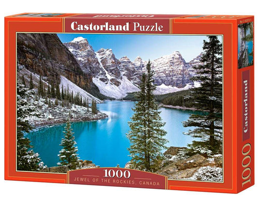 1000 Piece Jigsaw Puzzle, The Jewel of the Rockies, Canada, Idyllic Landscape, Mountains and Lake, Adult puzzle, Castorland C-102372-2