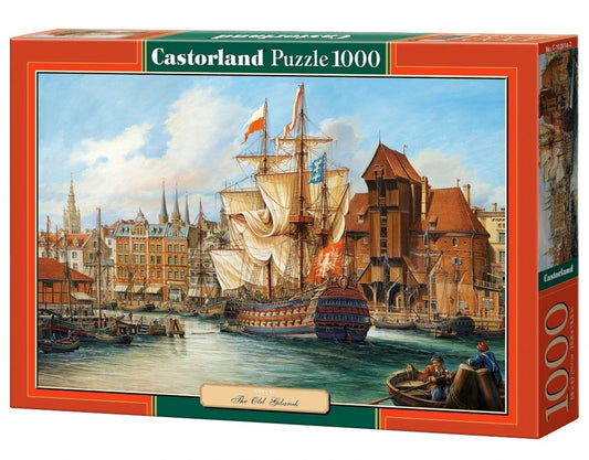 1000 Piece Jigsaw Puzzle, The Old Gdansk, Poland, historic sailing ship, Adult Puzzle