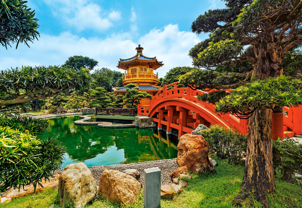 Nan Lian Garden 1000 Piece Jigsaw Puzzle Red Bridge