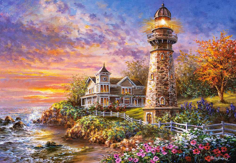 1500 Piece Jigsaw Puzzle, Majestic Guardian, Lighthouse, Seaview, Seashore, Adult Puzzles