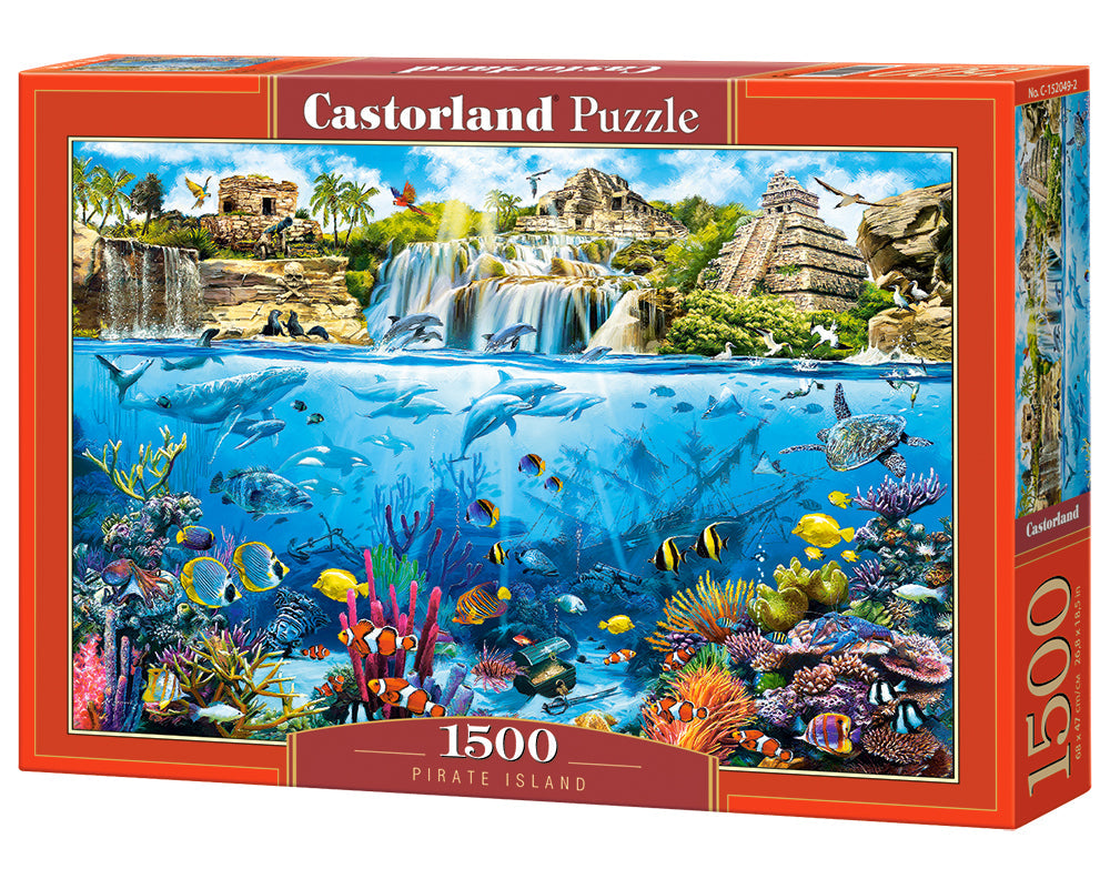 1500 Piece Jigsaw Puzzles, Pirate Island, Ocean and coral life, Adult Puzzles