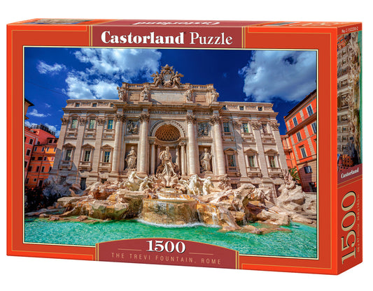 1500 Piece Jigsaw Puzzle, The Trevi Fountain, Rome, Italy, Baroque style, Travel puzzle, Italian architecture, Adult Puzzle