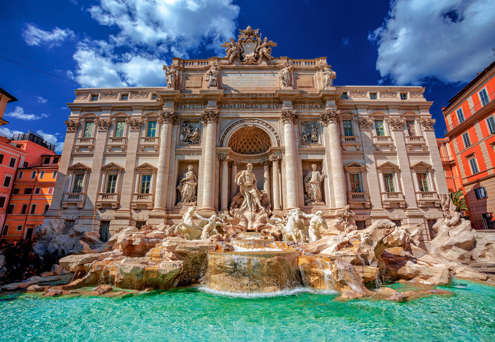 1500 Piece Jigsaw Puzzle, The Trevi Fountain, Rome, Italy, Baroque style, Travel puzzle, Italian architecture, Adult Puzzle