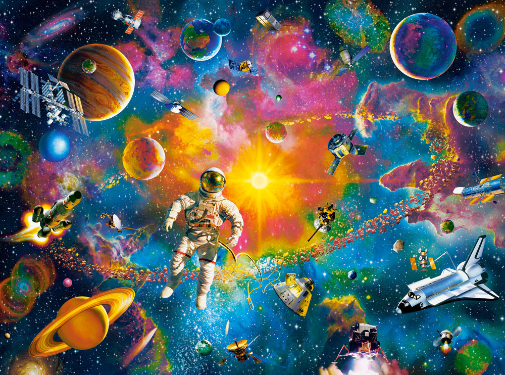 2000 Piece Jigsaw Puzzle, Man in Space, Sparkling stars, Astronaut, Space scene, Adult Puzzle
