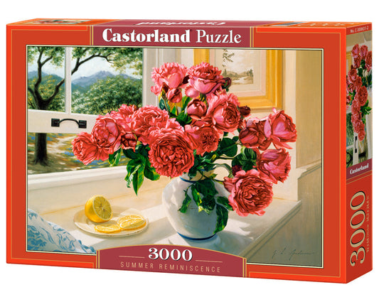 3000 Piece Jigsaw Puzzle, Summer Reminiscence, Still nature puzzle, Flowers in a vase, Adult Puzzle, Castorland C-300631-2