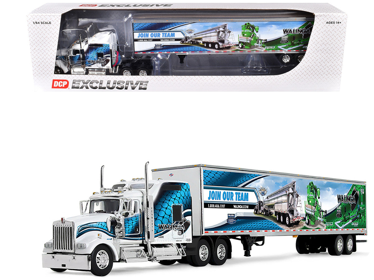 Kenworth W900L 86 Inch Studio Sleeper 53 Foot Walinga Trailer Diecast 1 64 Scale