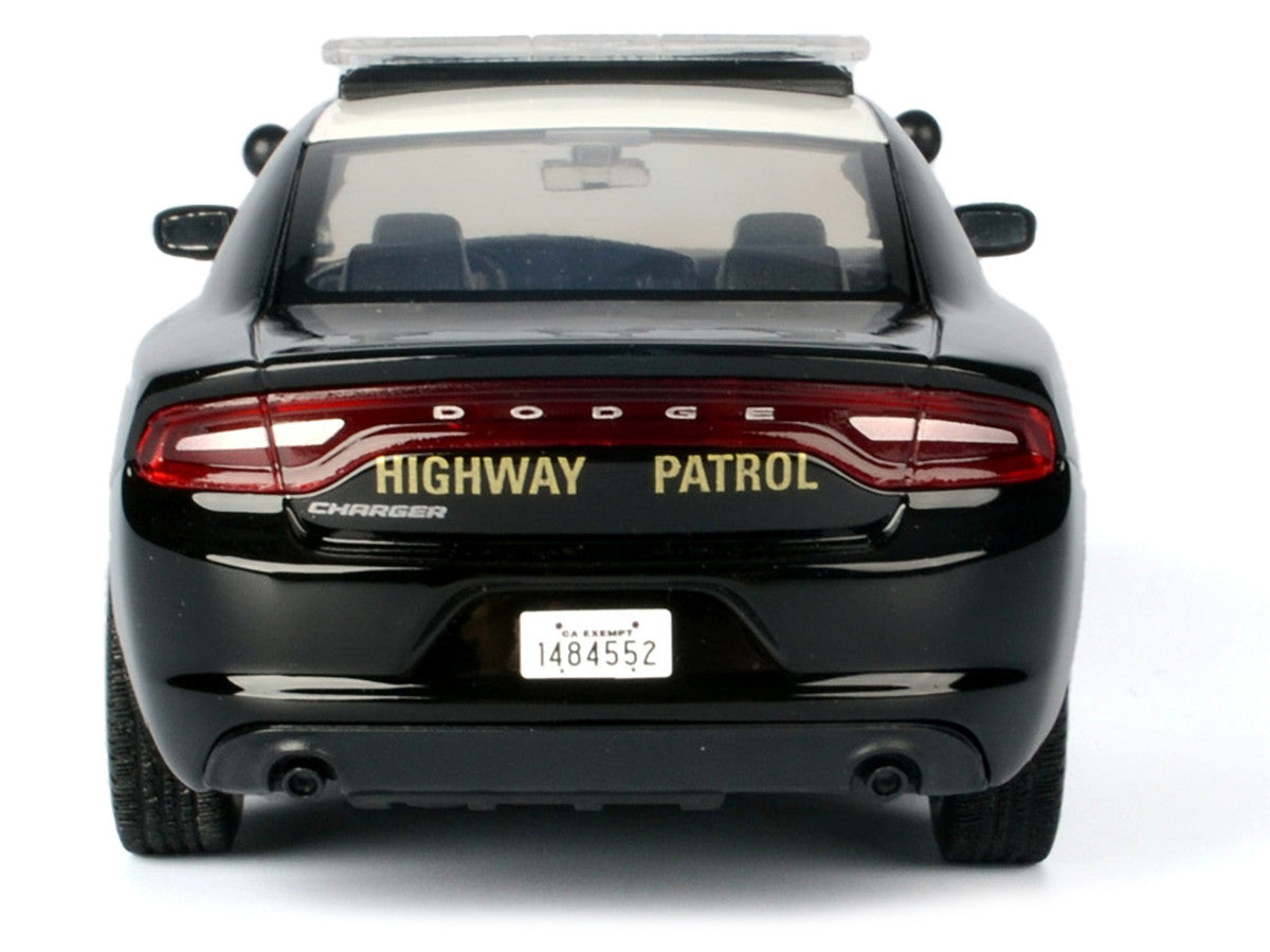 2023 Dodge Charger Pursuit Police Car "California Highway Patrol" Black and White "Law Enforcement and Public Service" Series 1/24 Diecast Model Car by Motormax-2