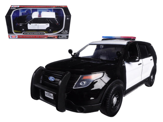 2015 Ford Police Interceptor Utility Unmarked Black and White 1/24 Diecast Model Car by Motormax-0