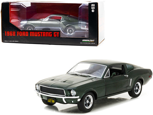 1968 Ford Mustang GT Fastback Highland Green Metallic 1/24 Diecast Model Car by Greenlight-0
