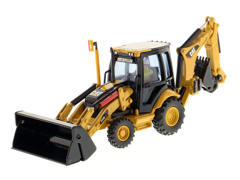 CAT Caterpillar 420E Center Pivot Backhoe Loader with Working Tools with Operator "Core Classics Series" 1/50 Diecast Model by Diecast Masters-2