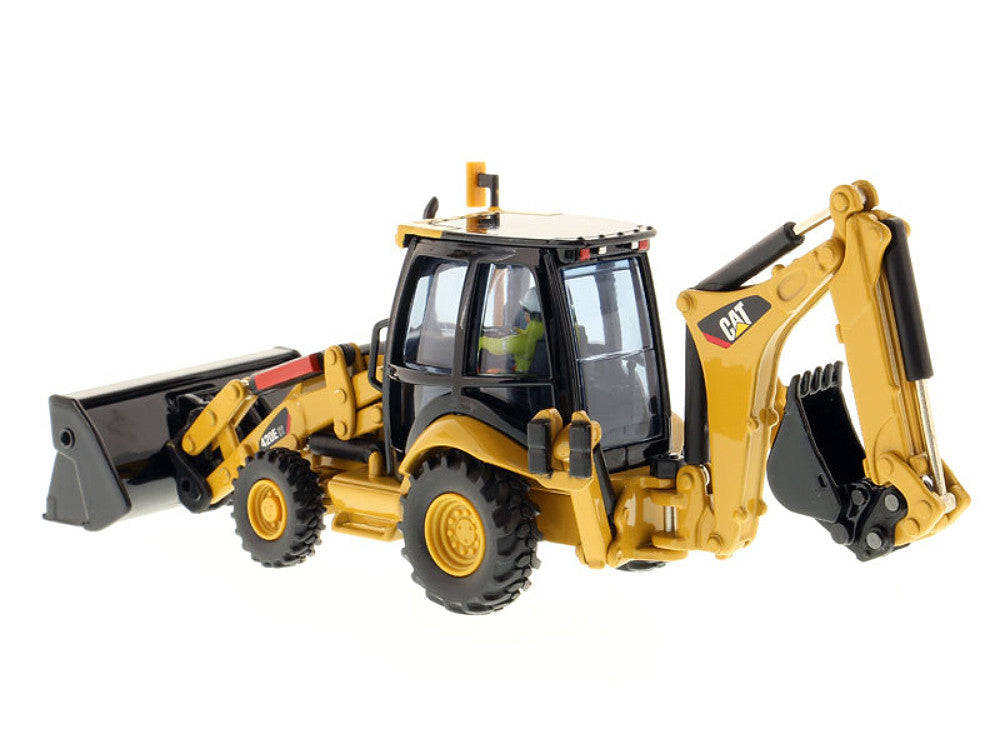 CAT Caterpillar 420E Center Pivot Backhoe Loader with Working Tools with Operator "Core Classics Series" 1/50 Diecast Model by Diecast Masters-1