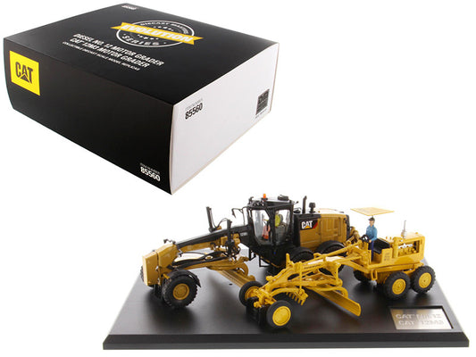Cat Caterpillar No. 12 Motor Grader (Circa 1939-1959) and Cat Caterpillar 12M3 Motor Grader (Current) with Operators "Evolution Series" Set of 2 pieces 1/50 Diecast Models by Diecast Masters-0