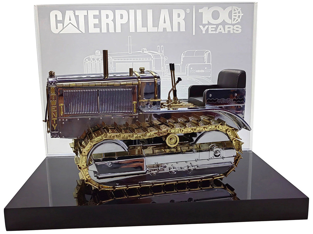 CAT Caterpillar Twenty Tractor "100th Anniversary" Chrome and Gold "Centennial Series" 1/16 Diecast Model by Diecast Masters-2