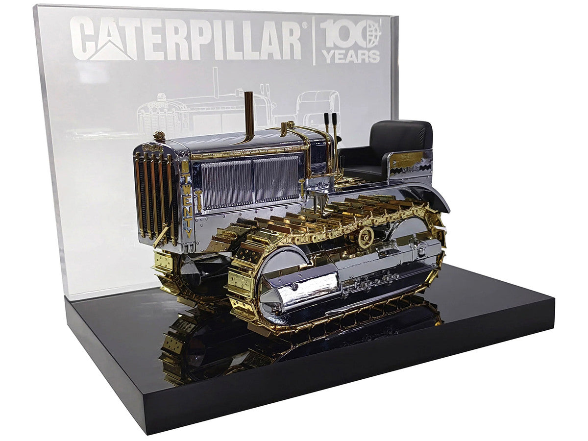 CAT Caterpillar Twenty Tractor "100th Anniversary" Chrome and Gold "Centennial Series" 1/16 Diecast Model by Diecast Masters-3