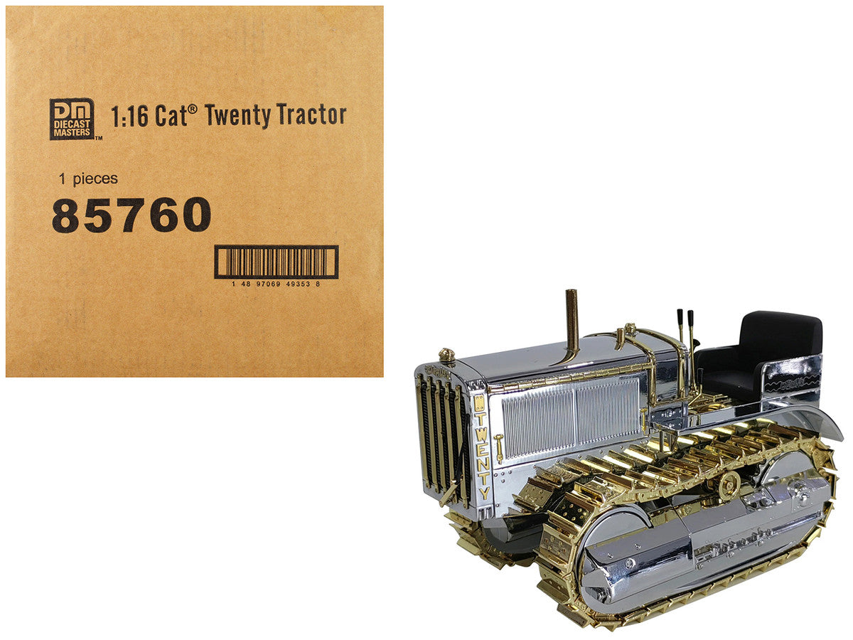 CAT Caterpillar Twenty Tractor "100th Anniversary" Chrome and Gold "Centennial Series" 1/16 Diecast Model by Diecast Masters-4