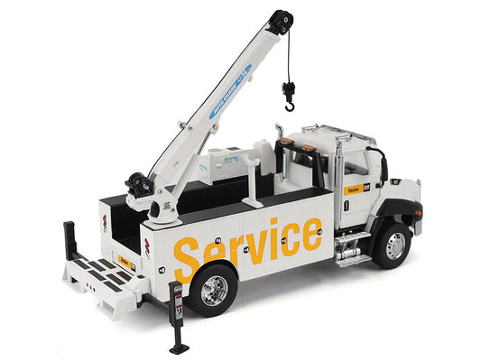 CAT Caterpillar CT660 Auto-Crane Titan 85 Truck with Miller EnPak White "Transport Series" 1/50 Diecast Model by Diecast Masters-0