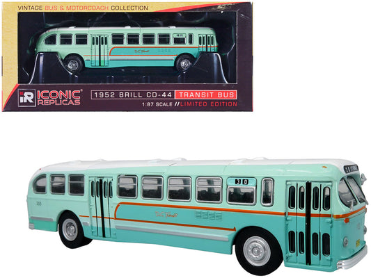Iconic Replicas 1952 CCF Brill CD 44 Transit Bus Diecast HO Scale 1 To 87 DC Transit 30 17th Penna SE Vintage Collection