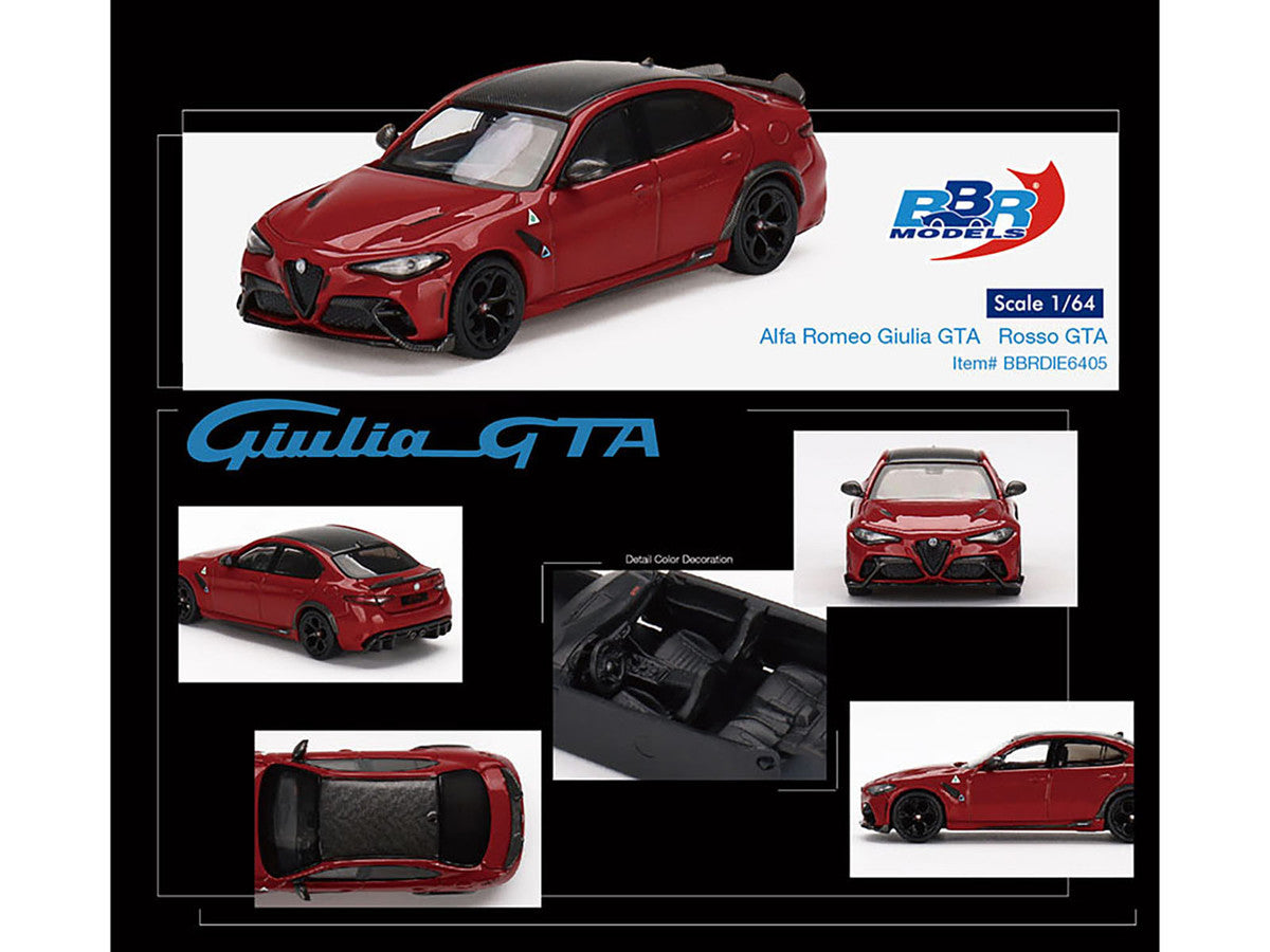 Alfa Romeo Giulia GTA Rosso Carbon Top 1/64 Diecast BBR