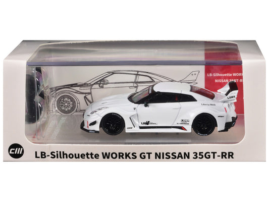 Nissan 35GT-RR "LB-Silhouette Works GT" RHD (Right Hand Drive) White with Extra Wheels 1/64 Diecast Model Car by CM Model-0