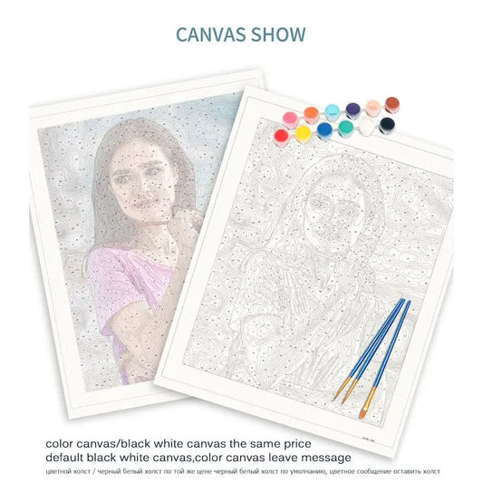 Blue Basketball Shoes Done With Style Acrylic Paint By Numbers Kit on Canvas