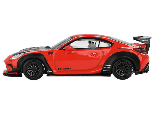 Toyota GR86 "LB-Nation - Liberty Walk" Red with Carbon Hood Limited Edition 1/64 Diecast Model Car by Mini GT-0