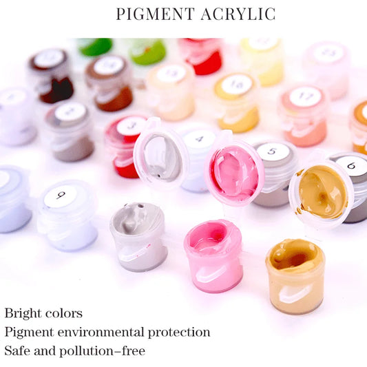 Paint By Number Maine Summer Cottage Landscape Acrylic Kit on Canvas For Adults