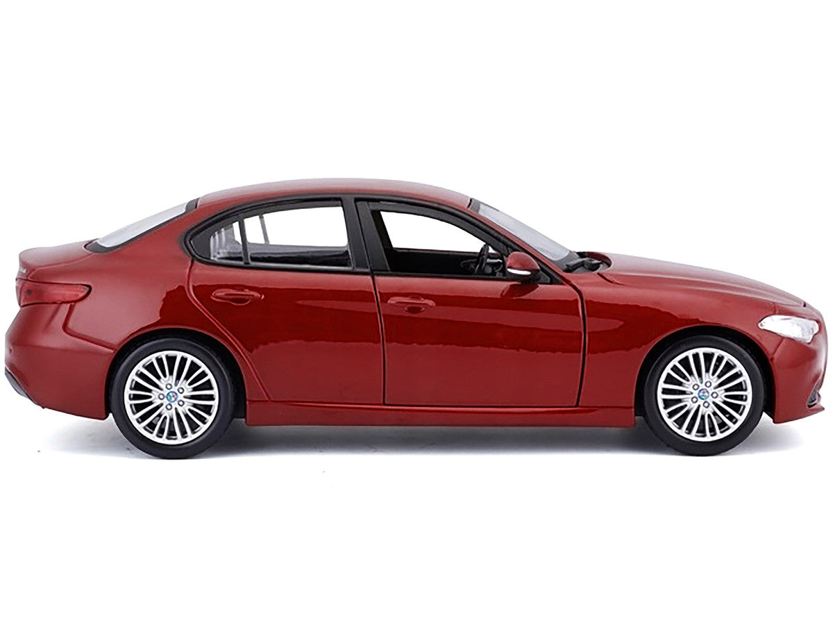 2016 Alfa Romeo Giulia Burgundy 1/24 Diecast Model Car by Bburago-2