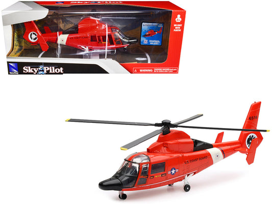 Eurocopter Dauphin HH-65C Helicopter Red "United States Coast Guard" "Sky Pilot" Series 1/48 Diecast Model by New Ray-0