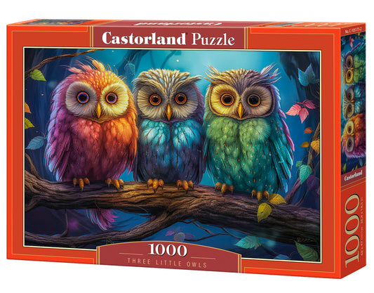 1000 Piece Jigsaw Puzzle, Three Little Owls, Animal Puzzles, Colorful birds, Adult Puzzle