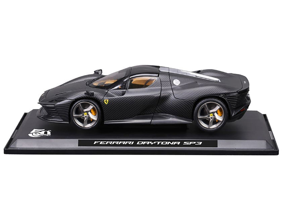 Ferrari Daytona SP3 Carbon Fiber "Carbon Series - Bburago 50th Anniversary" 1/18 Diecast Model Car by Bburago-1